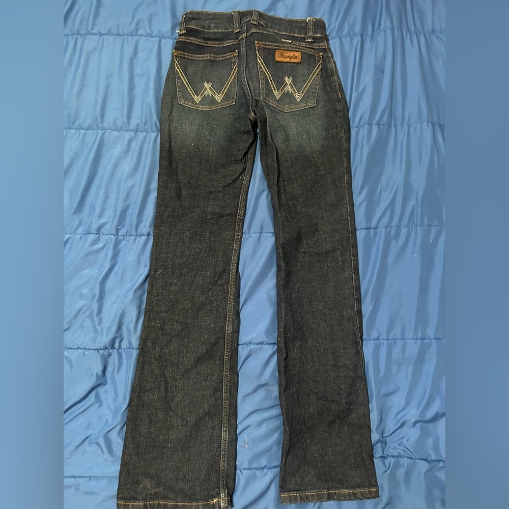 Wrangler Women's Mid Wash Boot Cut Cowgirl Jeans Size 1 X 32 Retro style